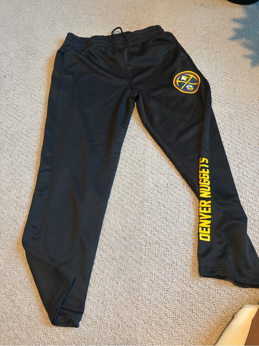 Mens Black Sweatpants with Yellow Logo